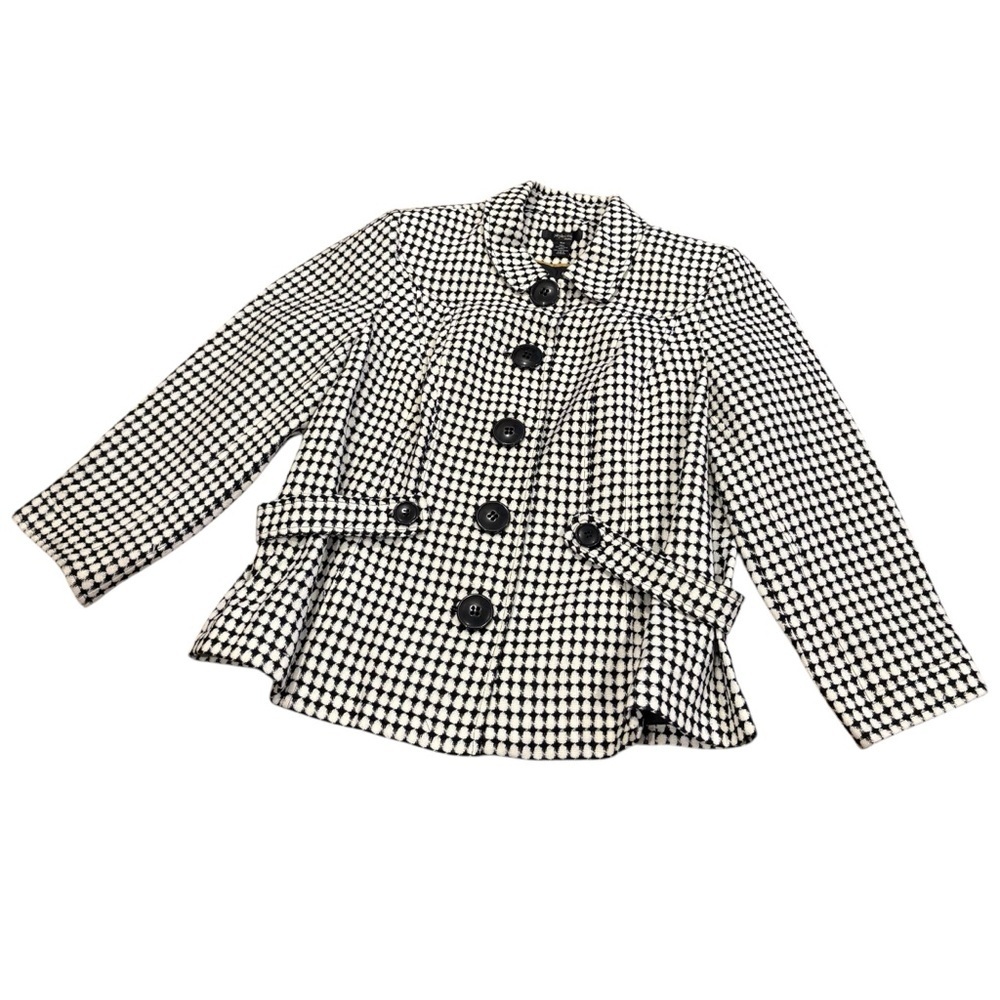 Style & Co Black & White Button Up Woman Plus Jacket Size: 16W